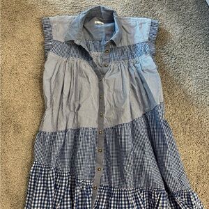 Pilcro Blue Checkered Mini Dress